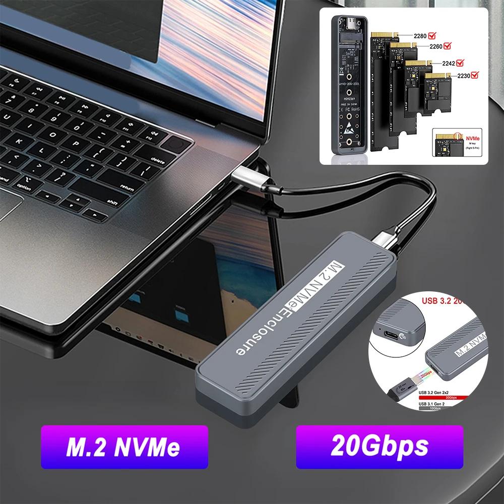 USB3.2 M.2 NVMe SSD Ŭ, M.2 NVME SSD ̽, CŸ M2 PCIE SSD Ŭ , M.2 NVME 2230 2242 2260 2280 SSD, 20Gbps